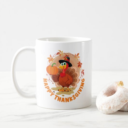 Tasse de café Bonne Action de grâce (Avec donut)