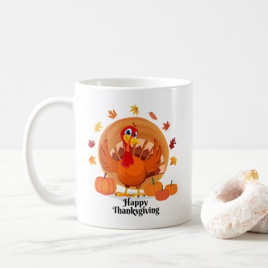 Tasse de café Bonne Action de grâce (Avec donut)