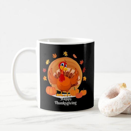 Tasse de café Bonne Action de grâce (Avec donut)