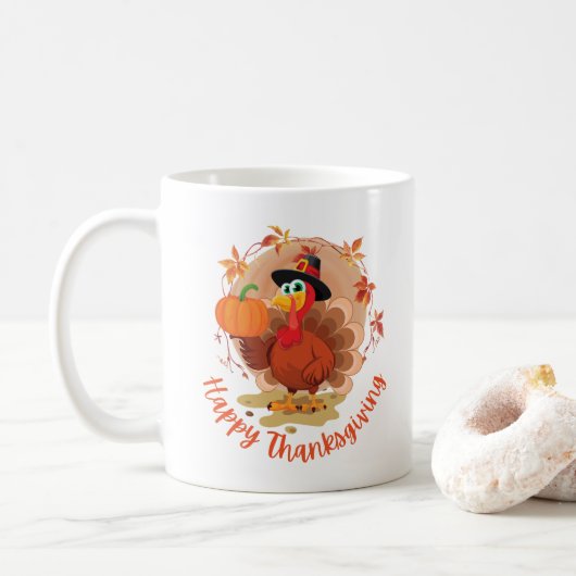 Tasse de café Bonne Action de grâce (Avec donut)