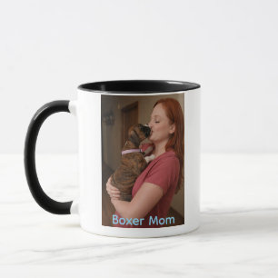 Tasse de café Boxer Maman avec un adorable chiot B