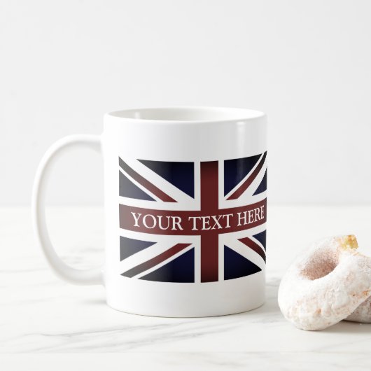 Tasse de café britannique vintage de drapeau (Avec donut)