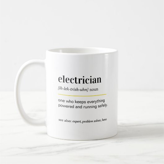 Tasse de café cadeau d'électricien drôle (Gauche)