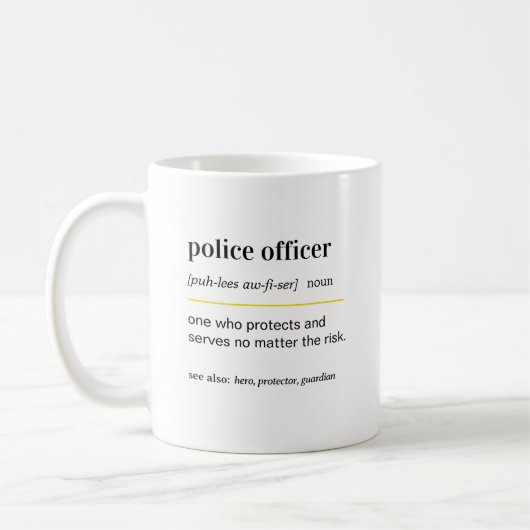 Tasse de café cadeau drôle d'agent de police (Gauche)