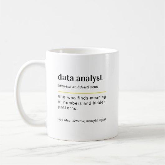 Tasse de café cadeau drôle pour analyste de donnée (Gauche)