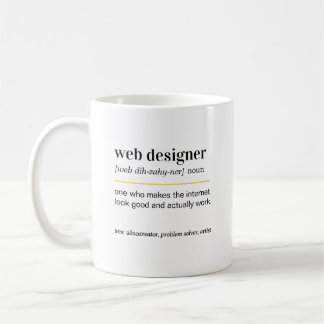 Tasse de café cadeau drôle pour concepteur web