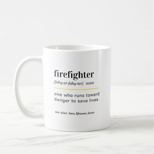 Tasse de café cadeau drôle pour pompier (Gauche)