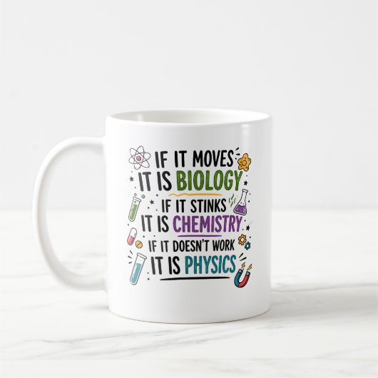 Tasse de café cadeau pour professeur de sciences d (Gauche)