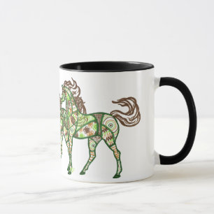 Tasse de café caracolante celtique de cheval