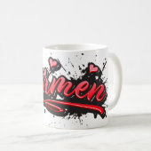 Tasse de café Carmen red Heart Graffiti (Devant droit)
