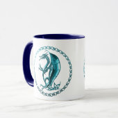 Tasse de café celtique bleue de dragon (Devant gauche)
