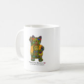 Tasse de café chanceuse de chat noir de hippie (Devant gauche)