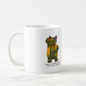 Tasse de café chanceuse de chat noir de hippie (Gauche)