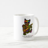 Tasse de café chanceuse fraîche de chat noir (Devant droit)