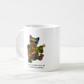 Tasse de café chanceuse fraîche de chat noir (Devant gauche)