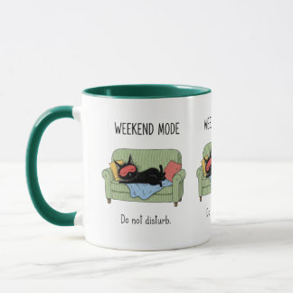 Tasse de café chat mode week-end cadeau de chat no