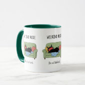 Tasse de café chat mode week-end cadeau de chat no (Devant gauche)