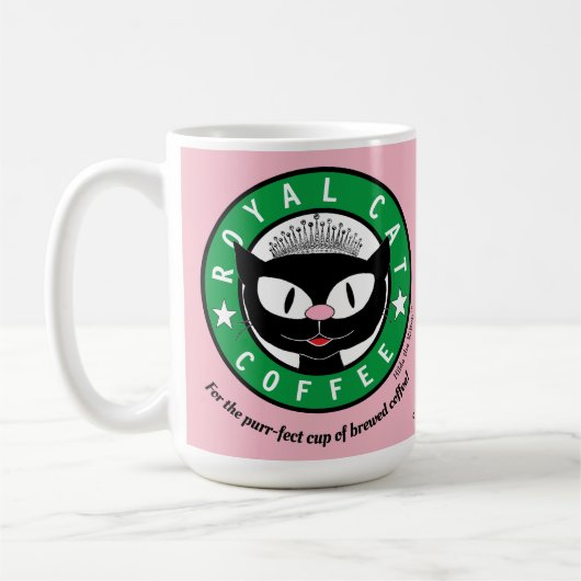 TASSE DE CAFÉ CHAT ROYAL Princesse Chat de Dessin  (Gauche)