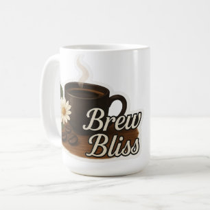 Tasse de café chaud avec fleur et grains de café –
