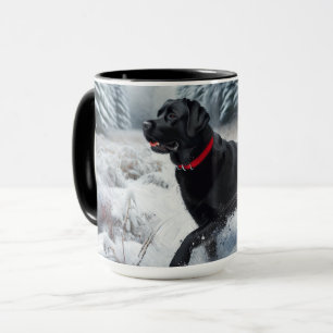 Tasse de café Chien Labrador Retriever Noir en Hiv