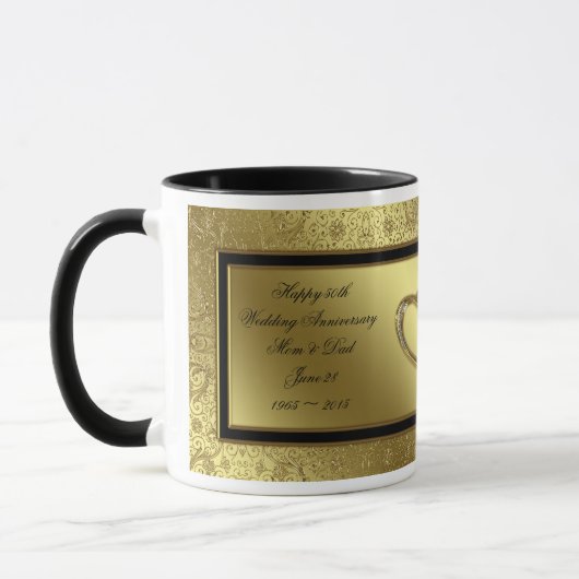 Tasse de café classique d'anniversaire de mariage (Gauche)