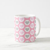 Tasse de café coeurs gris et rose Mug de la Saint- (Devant droit)
