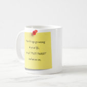 Tasse de café collante de note de torsion de (Devant gauche)