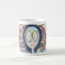 Tasse de café colorée de #freakingout de caractère