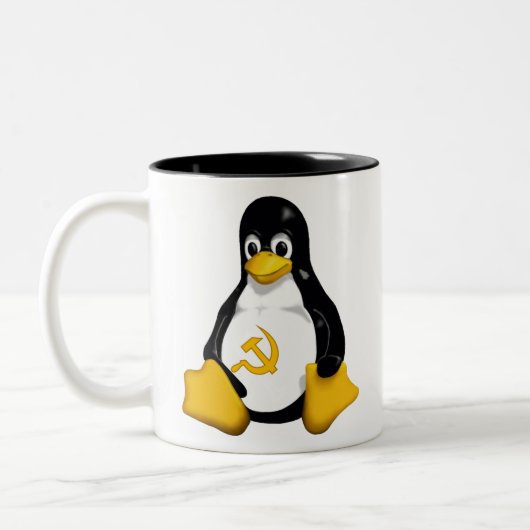 Tasse de café communiste de pingouin (Linux) (Gauche)