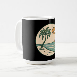 Tasse de café Coucher de soleil sur la plage tropi