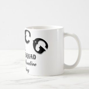 Tasse de café créative de groupe de point bleu
