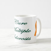 Tasse de café CureMS avec le vert de rubans (Devant droit)