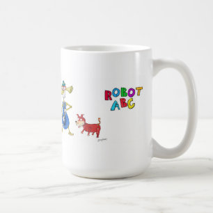 Tasse de café d'ABC de robot par chasse à Jerry
