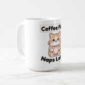 Tasse de café d'abord, sieste plus tard, chat mign (Devant gauche)