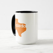 Tasse de café d'Aledo le Texas - orange et noire (Devant gauche)