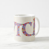 Tasse de café d'amusement, slogan floral de (Devant droit)