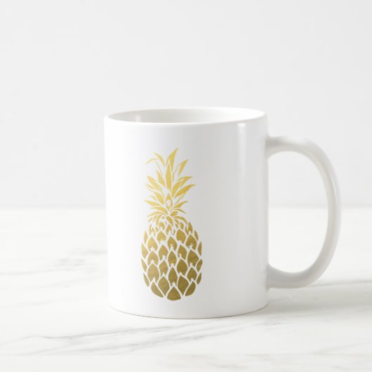 Tasse de café d'ananas de feuille d'or (Droite)