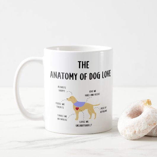Tasse de café d'anatomie d'amour de chien (Avec donut)