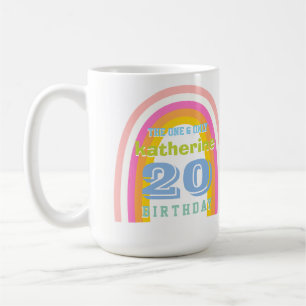 Tasse de café d'anniversaire annuelle pastel arc-e