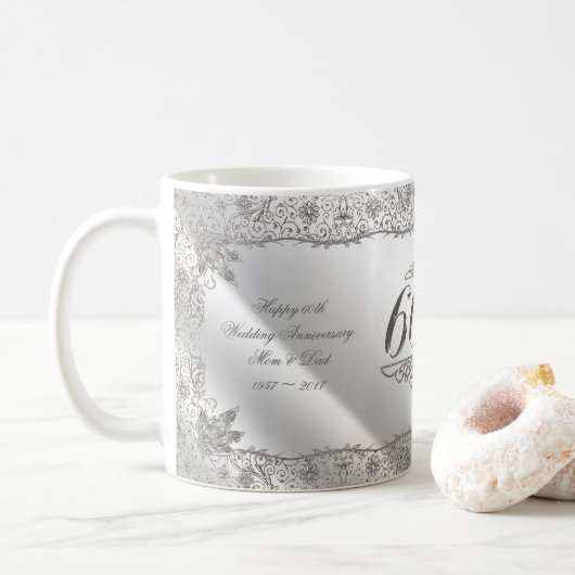 Tasse de café d'anniversaire de diamant (Avec donut)