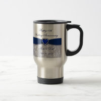 Tasse de café d'anniversaire de mariage de damassé