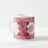 Tasse de café d'anniversaire de mariage de rubis (Devant gauche)