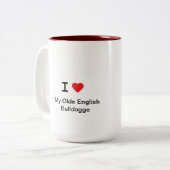 Tasse de café d'antan de Bulldogge de l'anglais (Devant gauche)