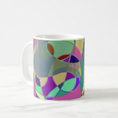 Tasse de café d'art abstrait "Abstrait coloré" (Devant gauche)