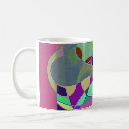 Tasse de café d'art abstrait "Abstrait coloré" (Gauche)