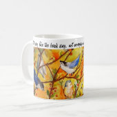 Tasse de café d'art d'aquarelle d'oiseaux de (Devant gauche)