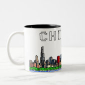 Tasse de café d'art de pixel d'horizon de Chicago (Gauche)