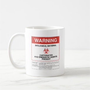 Tasse de café d'avertissement de Biohazard (carr