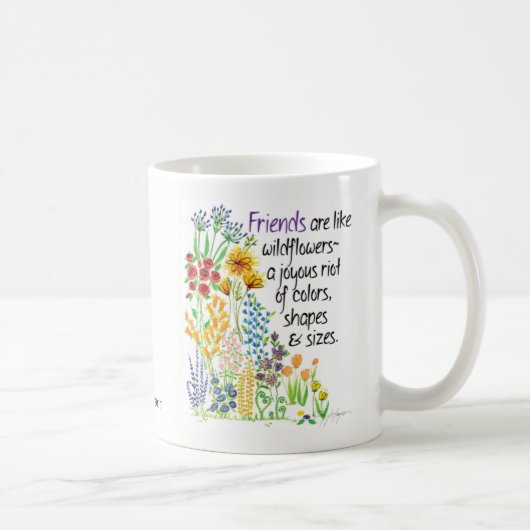 Tasse de café de "amis" ; fleurit la tasse de (Droite)