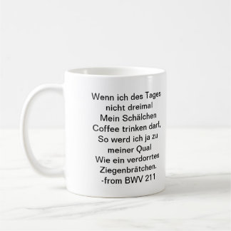 Tasse de café de Bach - Allemand